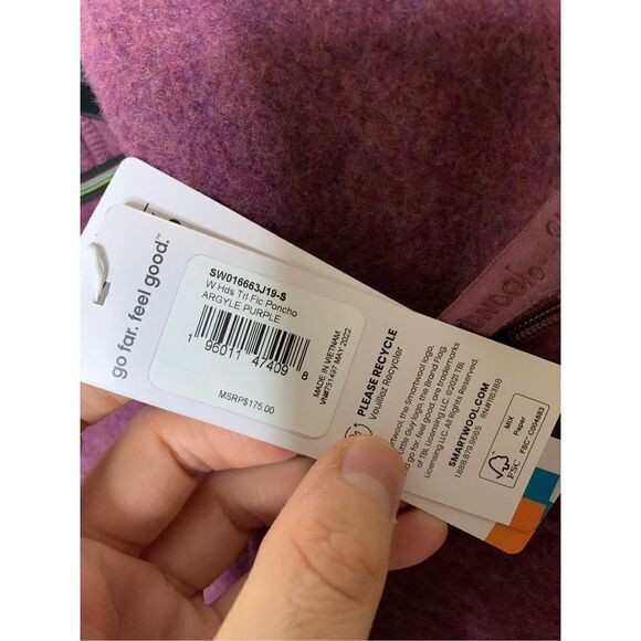 Smartwool Hudson Trail Fleece Poncho purple women’s size small NEW NWT - Picture 10 of 10